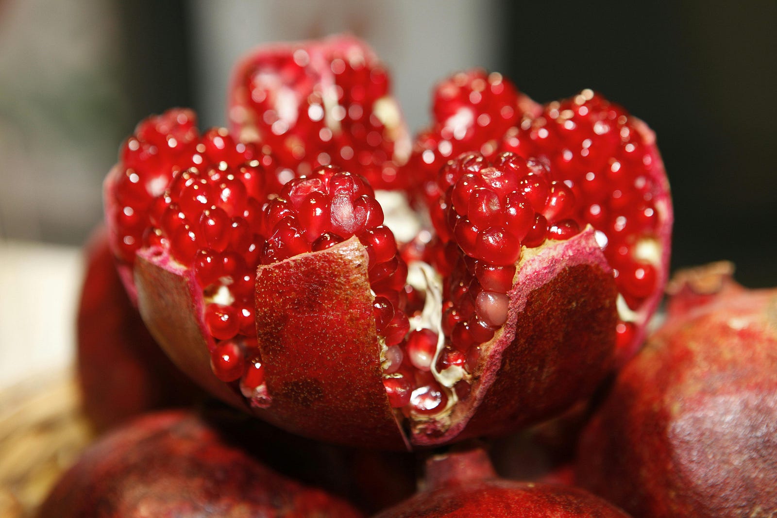 a sliced pomegranate