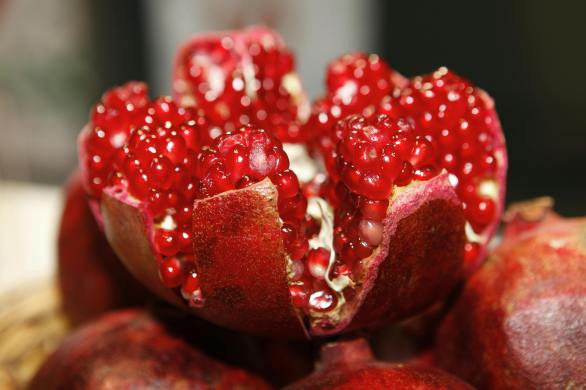 A sliced pomegranate